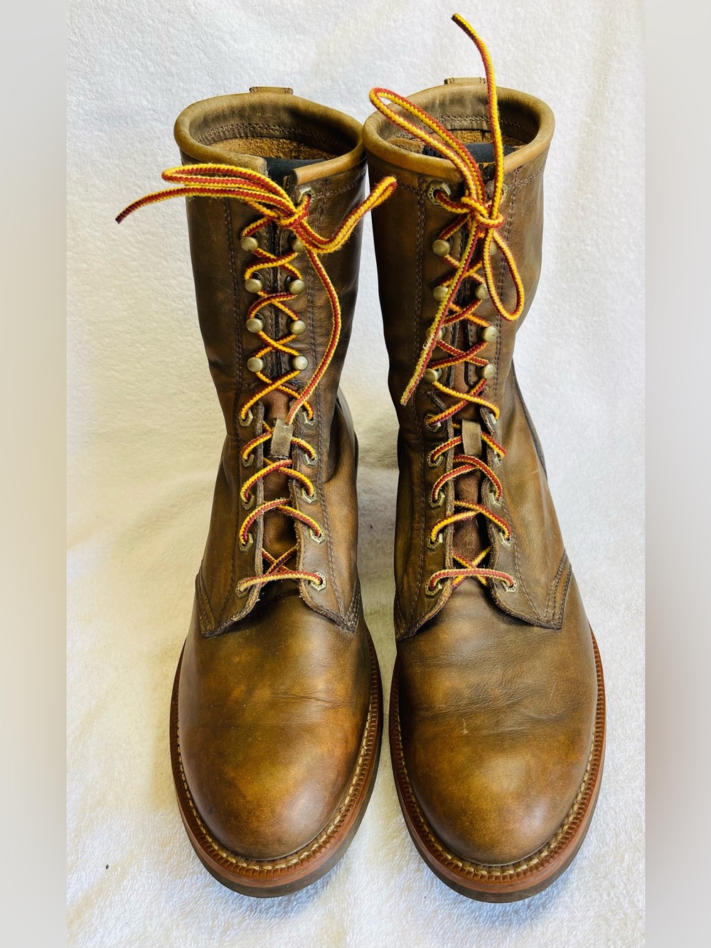 Ariat Heritage Lace-Up Combat Brown Leather Packer Boots Men’s Sz. 13 ATS